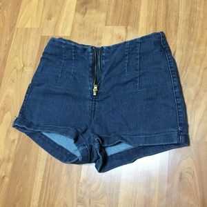 Dark Blue High Waist Shorts